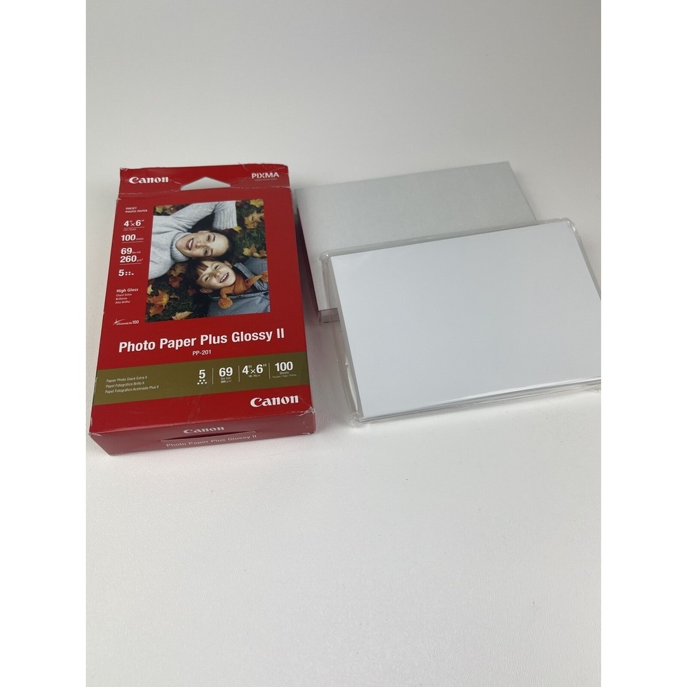 Media Canon PP-201 Photo Paper Plus Glossy II 4x6 inch Approx 80 Sheets
